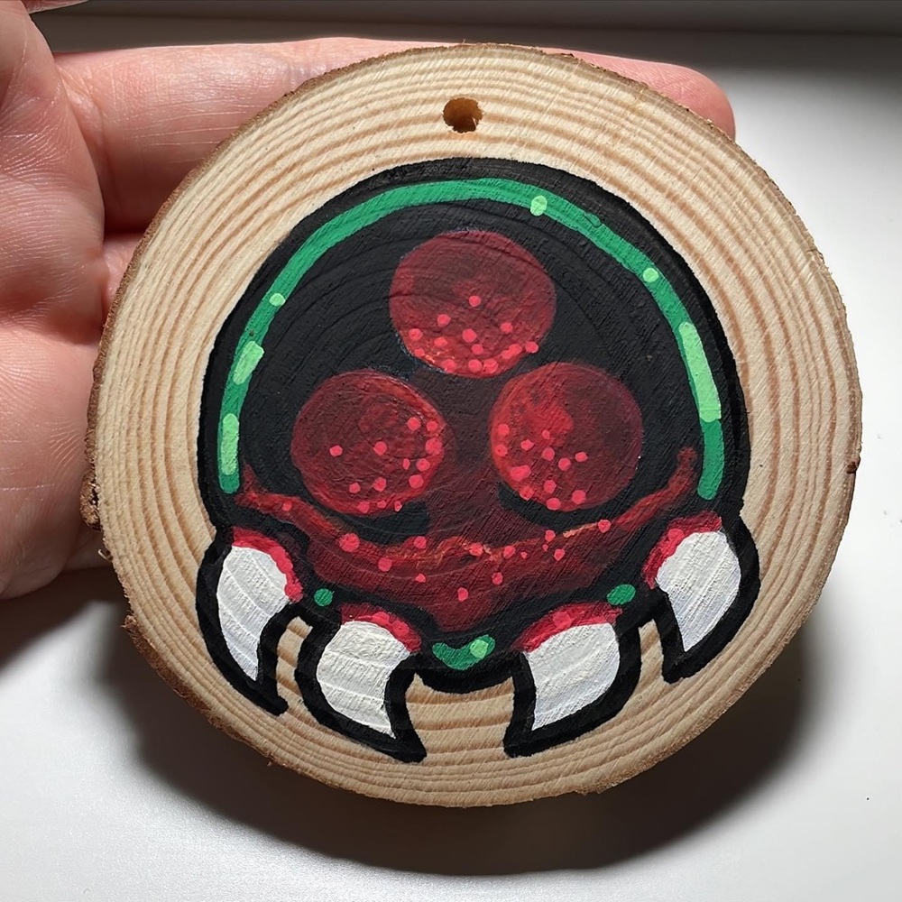 Metroid wood ornament